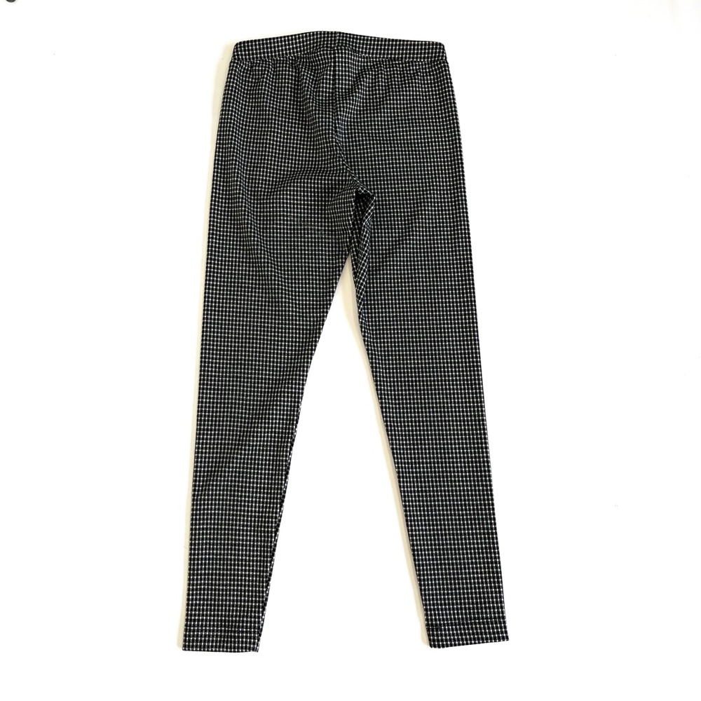 Black & White Gingham Check Print Leggings - Picture 5 of 7